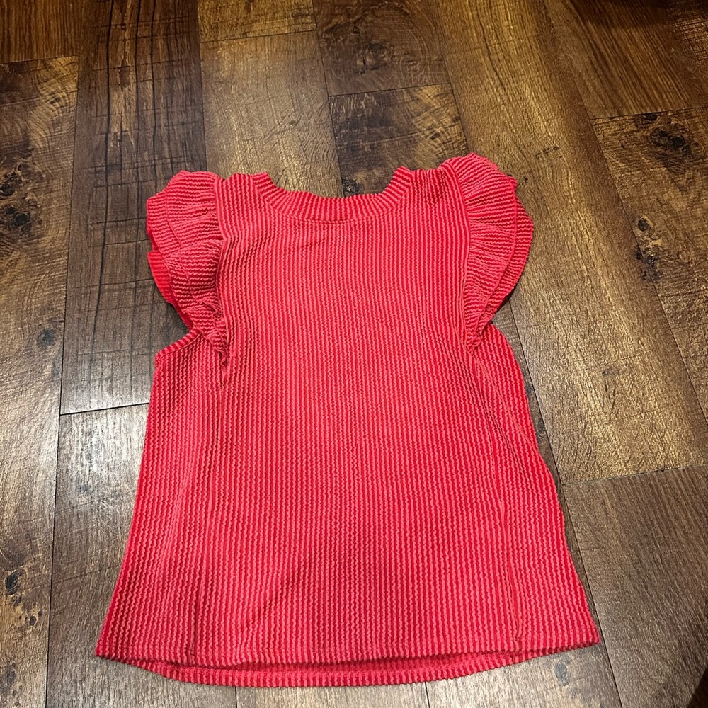 Moa Moa Scarlet Ribbed Blouse